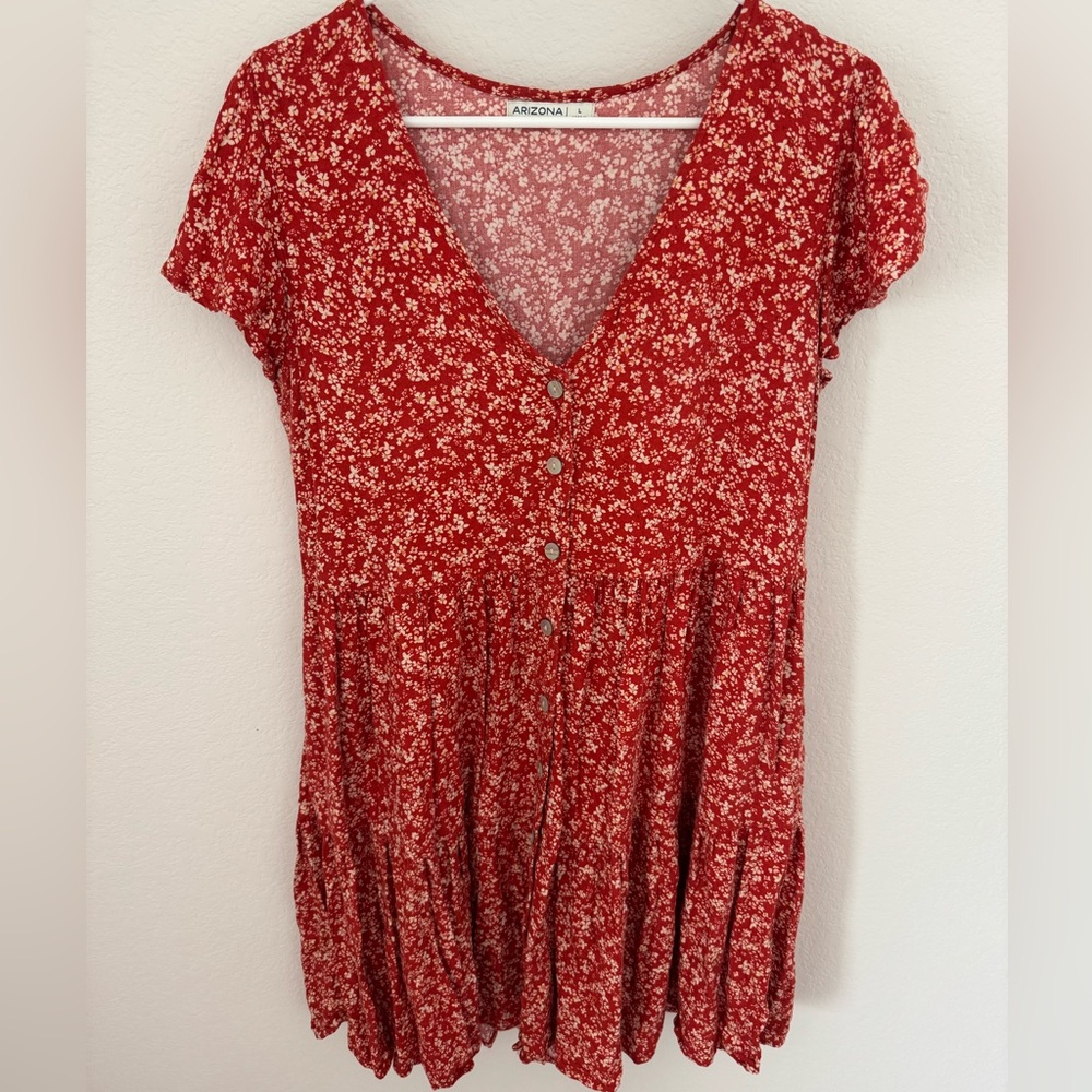 Arizona Jean Company Women's Red Floral Dress